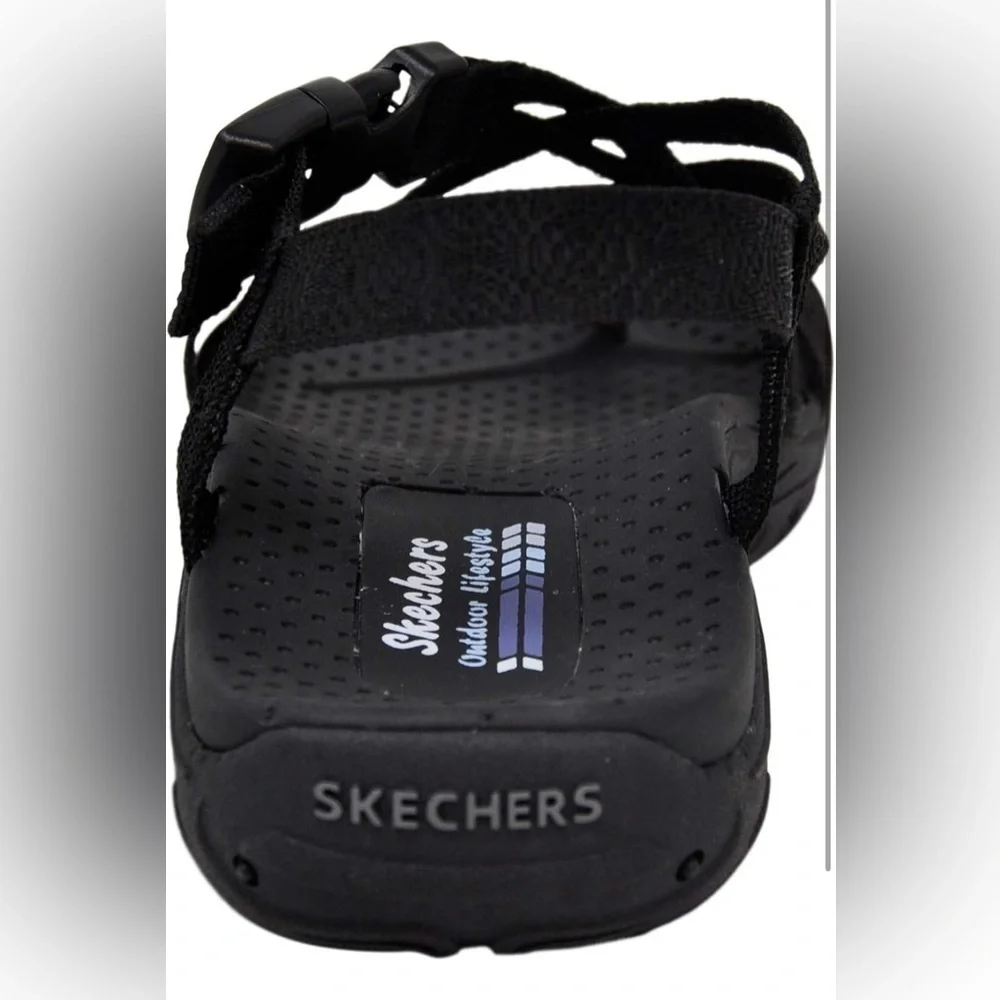 Skechers Women's Toe Ring Sandal, Black 8.5
